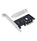 PLACA ADAPTADOR SSD M2 M.2 NVME PCI-EXP 4X 8X 16X DEX DP-20